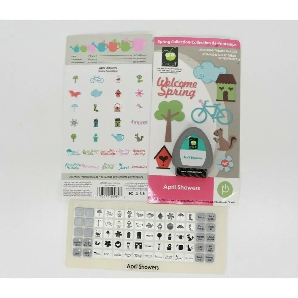Cricut April Showers Cartridge 2000901 Spring Flowers Garden Squirrel
